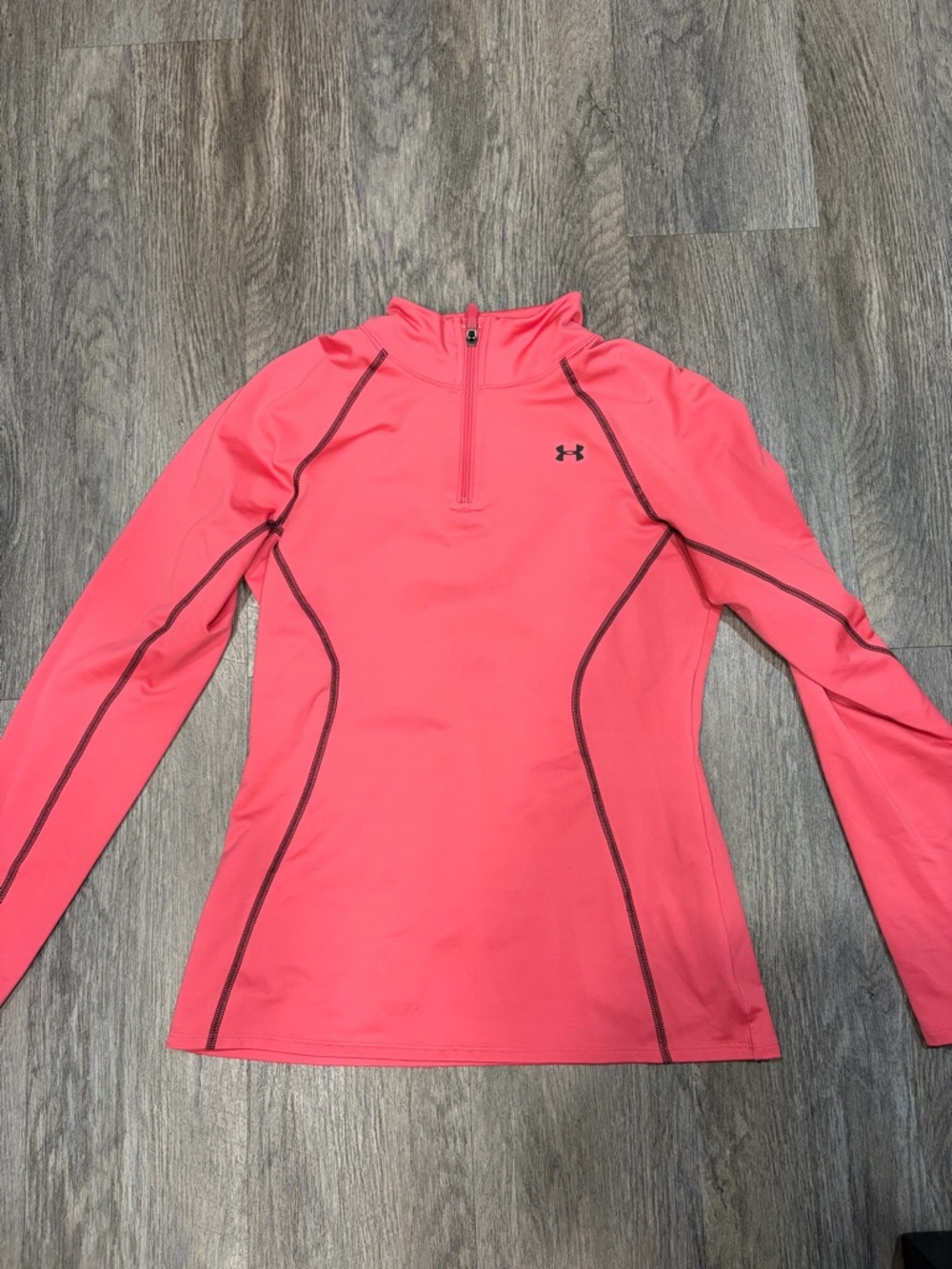 Under Armour Coral-Pink Quarter Zip Athletic Pullover